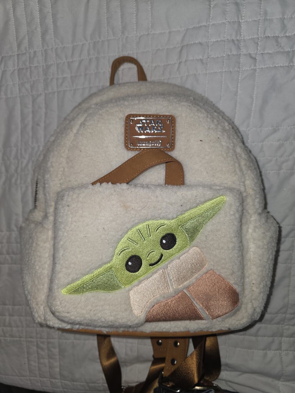 Loungefly Disney star wars furry fuzzy mini backpack bookbag purse tote bag!